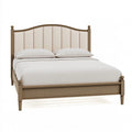 Letto matrimoniale 160 x 200 cm in legno marrone con testiera imbottita classica