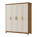 Armadio guardaroba 200 x 60 x 220 cm effetto legno bianco e rovere a 4 ante