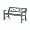 Panchina da giardino 122 x 61 x 91 cm in metallo grigio antracite - schienale a croce