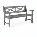 Panca da giardino 120 x 62 x 85 cm in polipropilene grigio con schienale a croce