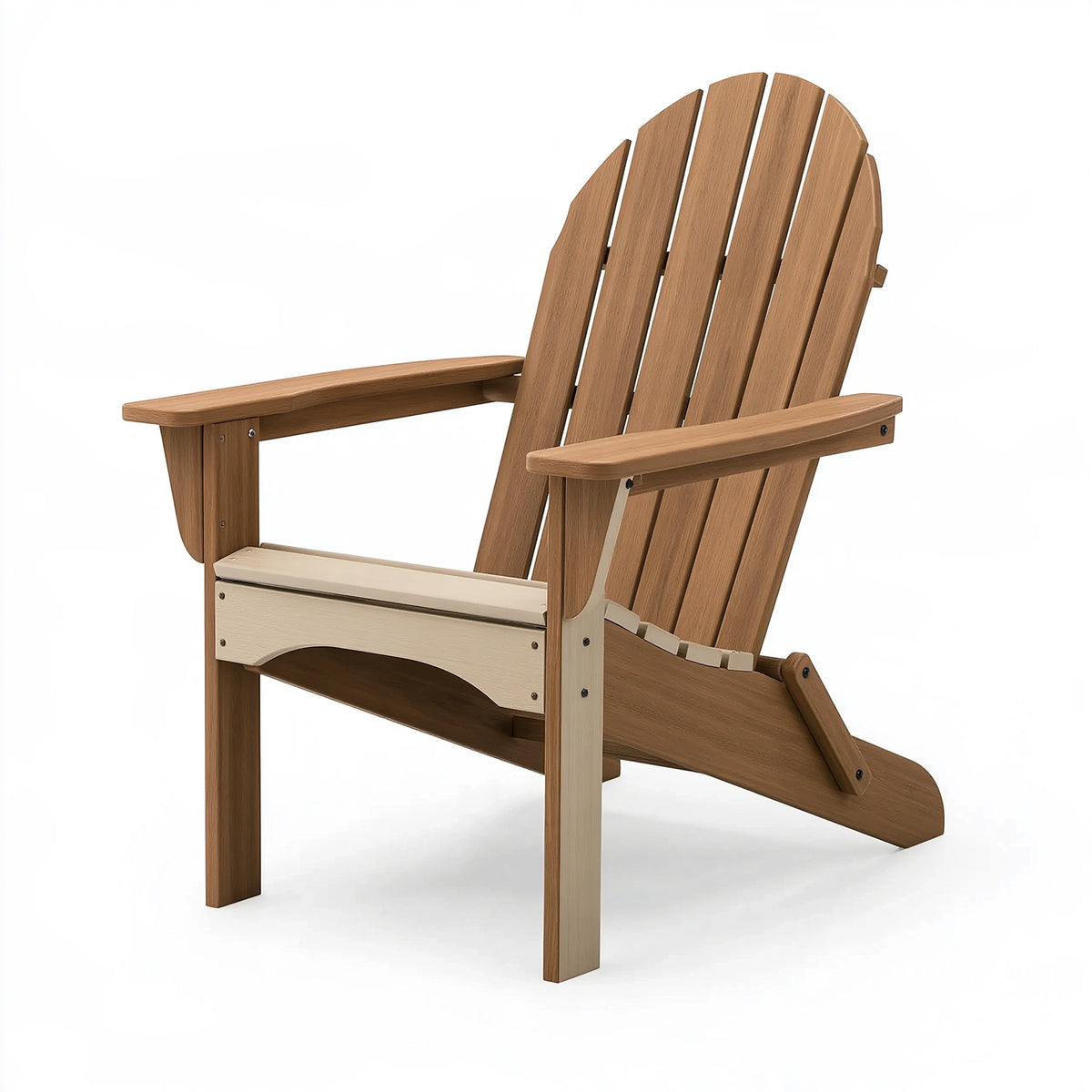 Sedia da giardino 83 x 76 x 95 cm in legno marrone e beige con braccioli stile rustico