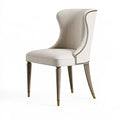 Sedia da pranzo 55 x 65 x 105 cm in tessuto avorio con borchie decorative stile classico