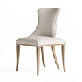 Sedia da pranzo 52 x 62 x 102 cm in tessuto beige con gambe in legno stile classico