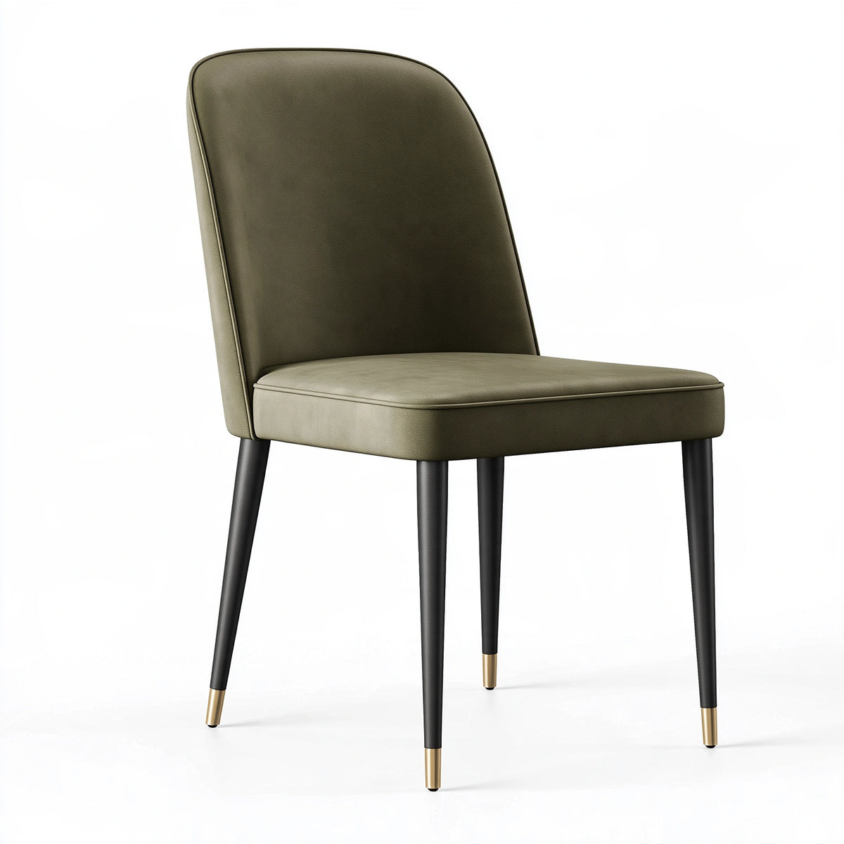 Sedia da pranzo 48 x 57 x 88 cm rivestita effetto pelle verde oliva stile moderno