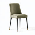 Sedia da pranzo 48 x 58 x 88 cm in similpelle verde con gambe in metallo stile moderno