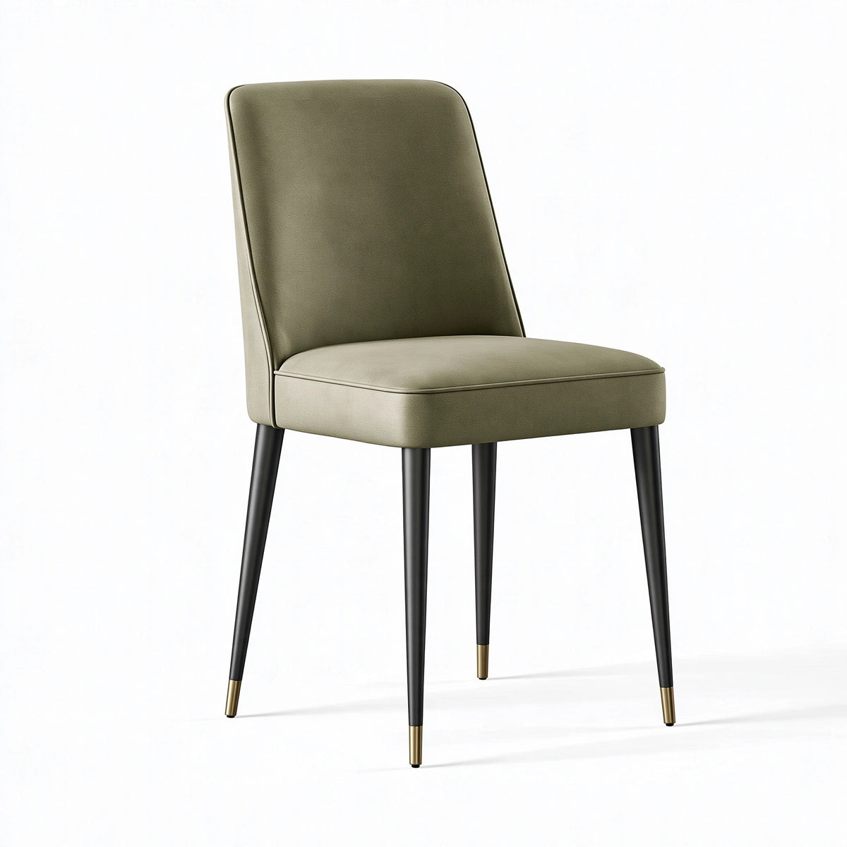 Sedia da pranzo 48 x 58 x 88 cm in similpelle verde con gambe in metallo stile moderno