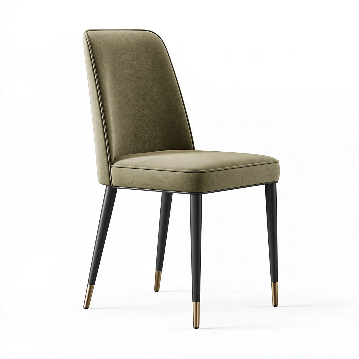 Sedia da pranzo 48 x 60 x 94 cm rivestimento effetto pelle verde oliva stile moderno